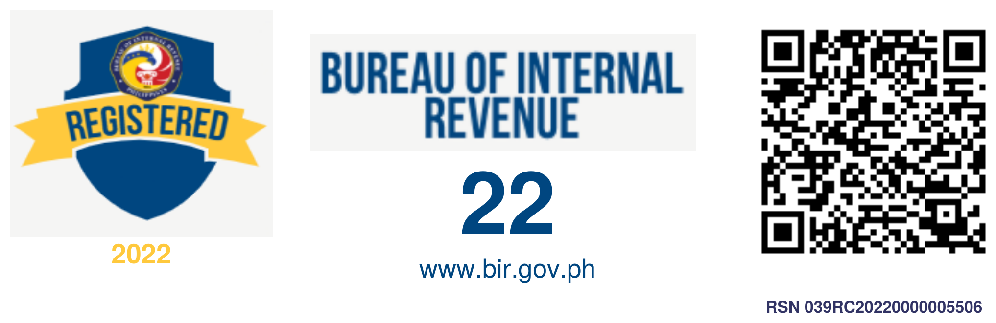 BIR Registration Seal Badge for Nedlegs Incorporated, registered with the Bureau of Internal Revenue.